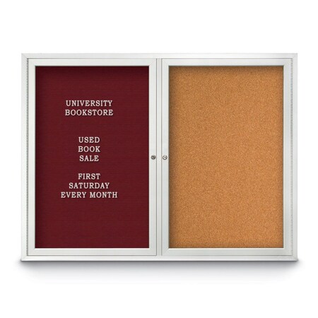 United Visual Products Corkboard, 72"x48", Keylime/Satin UV434H-SATIN-KEYLIME
